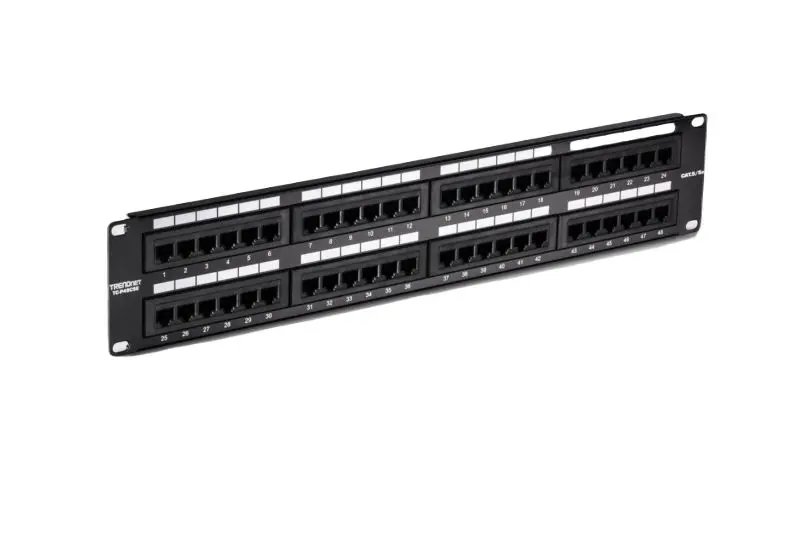 Produktfoto 1 von Trendnet TC Serie Patchfeld Cat5e 48 Anschl. RJ45 Ungeschirmt, Schwarz