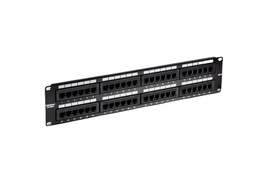 Produktfoto 1 von Trendnet TC Serie Patchfeld Kat. 6 48 Anschl. RJ45 Ungeschirmt, Schwarz