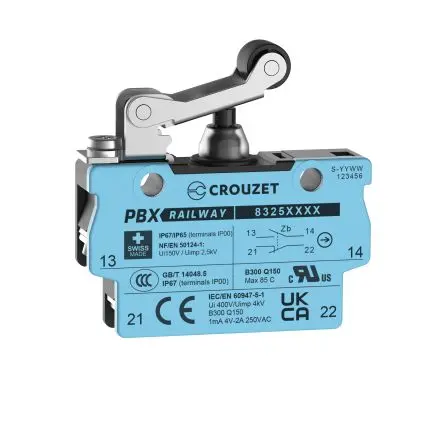 Produktfoto 1 von Crouzet Mikroschalter Rollenhebel-Betätiger Schraube, SPST, 250 V ac IP67 2.4N -40 °C - 85 °C