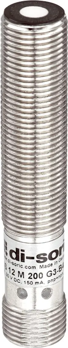 Produktfoto 1 von Di-Soric M12 Ultraschallsensor Ultraschall, Gewinderohr 20 → 200 Push-Pull 18 → 30 V DC NO/NC