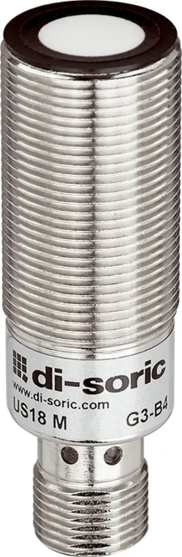 Produktfoto 1 von Di-Soric M18 Ultraschallsensor Ultraschall, Gewinderohr 80 → 800 mm Push-Pull 18 → 30 V DC NO/NC