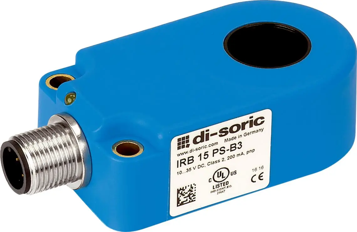 Produktfoto 1 von Di-Soric M12 Induktiver Näherungsschalter Induktiv, ringförmig PNP 10 → 35 VDC NO