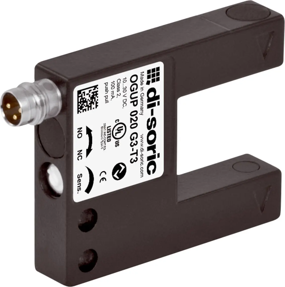 Produktfoto 1 von Di-Soric Optischer Sensor, Optisch, Bereich 20 mm, NPN, PNP Ausgang, M8, Hell-/dunkelschaltend