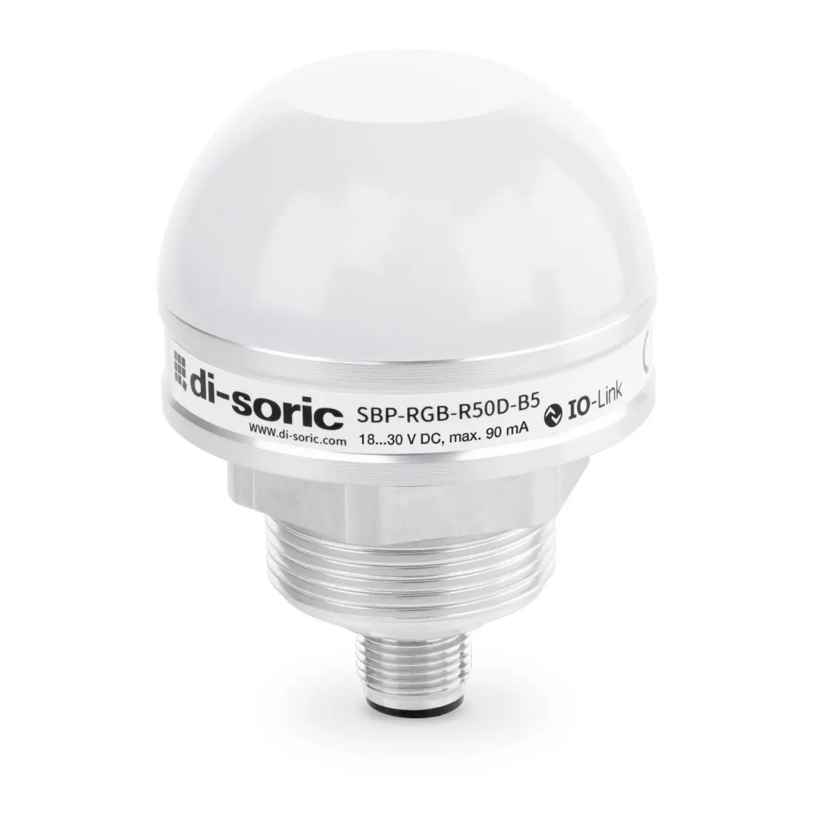 Produktfoto 1 von Di-Soric SBP-RGB Point LED Signalturm Ohne Summer 8-stufig Linse Gelb, Weiß, Rot, Orange, Grün, Blau 30V Blinkend