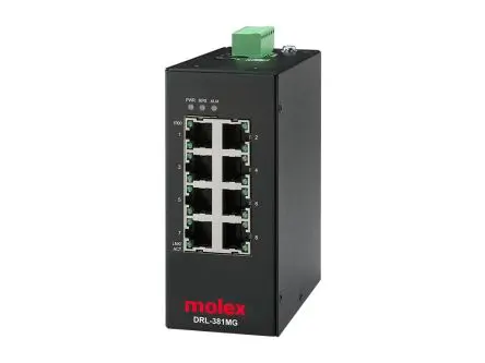 Produktfoto 1 von Molex IP20 Managed Ethernet Switch Industrial-Ethernet-Switch 8-Port Managed