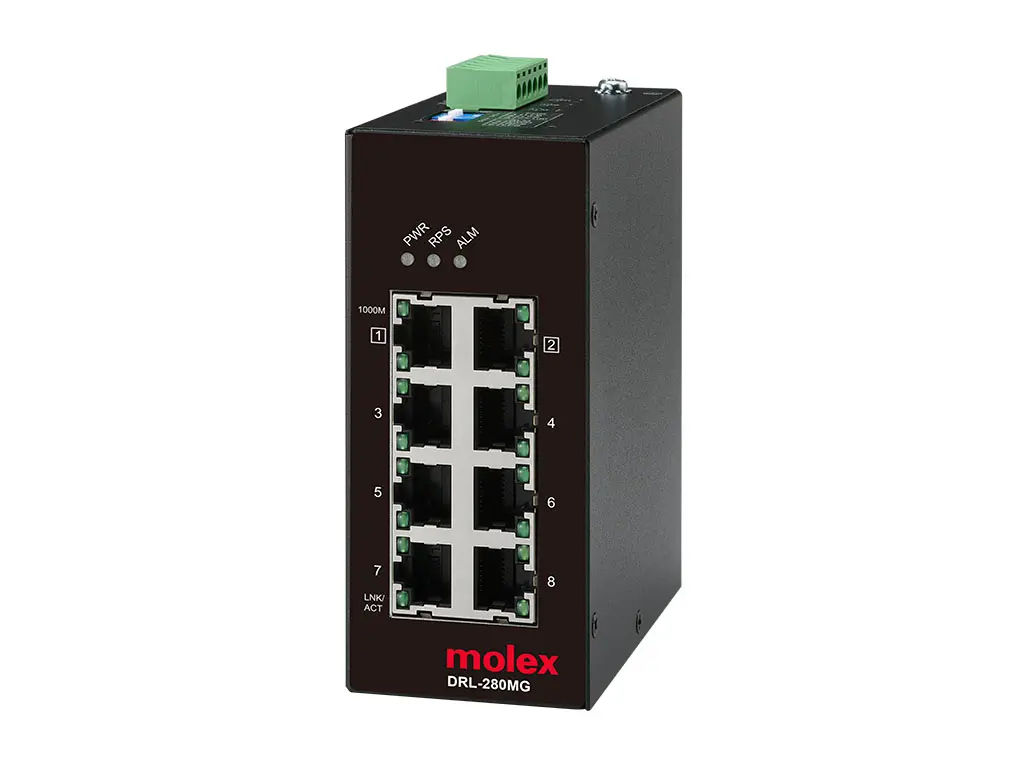 Produktfoto 1 von Molex IP20 Unmanaged Ethernet-Switch Industrial-Ethernet-Switch 8-Port Unmanaged RJ-45