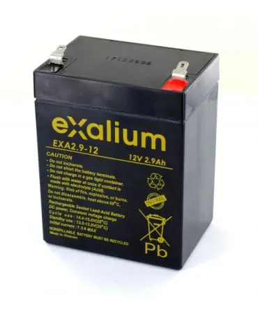 Produktfoto 1 von Exalium Exalium Faston F1 Bleiakku, 12 V / 2.90 Ah, 56mm x 79 mm x 107 mm