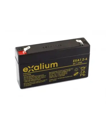 Produktfoto 1 von Exalium Exalium (EXA1.2-6) Faston F1 Bleiakku, 6 V / 1.2 Ah, 25mm x 57 mm x 97 mm