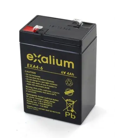 Produktfoto 1 von Exalium Exalium Faston F1 Bleiakku, 6 V / 4 Ah, 47mm x 105 mm x 70 mm