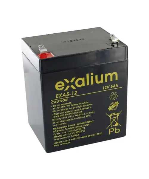 Produktfoto 1 von Exalium EXALIUM EXA Bleiakku, 12V / 5Ah, F1-Anschluss, 90 X 70 X 105mm
