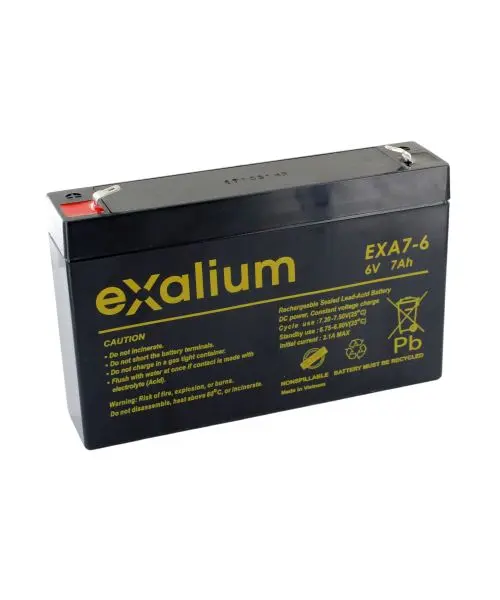 Produktfoto 1 von Exalium EXALIUM EXA Bleiakku, 6V / 7Ah, F1-Anschluss, 151 X 34 X 94mm