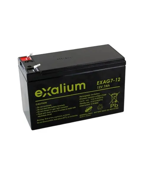 Produktfoto 1 von Exalium EXALIUM EXAG Bleiakku, 12V / 7Ah, F1-Anschluss, 151 X 65 X 94mm