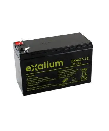 Produktfoto 1 von Exalium EXAG7-12 Faston F1 Bleiakku, 12 V / 7 Ah, 65mm x 94 mm x 151 mm