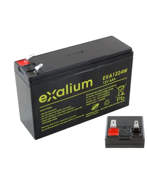 Produktfoto 1 von Exalium EXALIUM EXA Bleiakku, 12V / 6Ah, F1, F2-Anschluss, 151 X 51 X 94mm