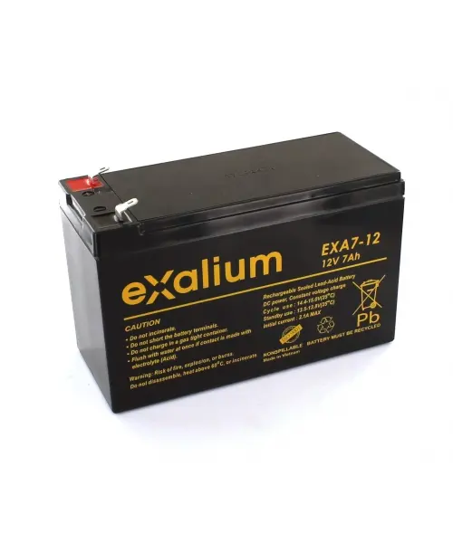 Produktfoto 1 von Exalium EXALIUM EXA Bleiakku, 12V / 7Ah, F1-Anschluss, 151 X 65 X 94mm