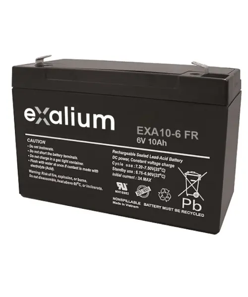 Produktfoto 1 von Exalium EXALIUM EXA Bleiakku, 6V / 10Ah, F1-Anschluss, 151 X 50 X 100mm
