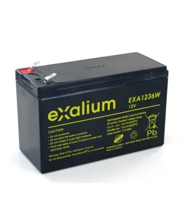 Produktfoto 1 von Exalium EXA1236W Faston F2 Bleiakku, 12 V, 65mm x 94 mm x 151 mm