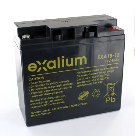Produktfoto 1 von Exalium EXA18-12 Abgedichteter Bleiakku, 12 V / 18 Ah, 76mm x 167 mm x 181 mm