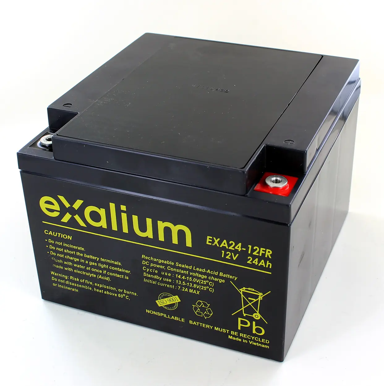 Produktfoto 1 von Exalium EXALIUM EXA Abgedichteter Bleiakku, 12V / 24Ah, M5-Anschluss, 166 X 175 X 125mm