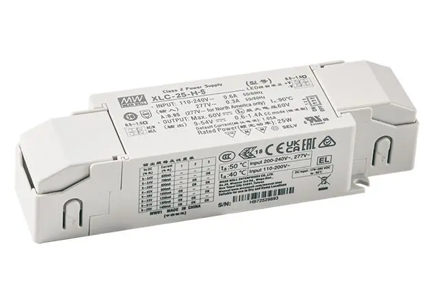 Produktfoto 1 von MEAN WELL LED-Treiber, 25 W 110/305 V 0.3 to 1.05 A, Ausgang 60 V 0 bis 10 V DC, 10 V PWM-Signal oder Widerstand,