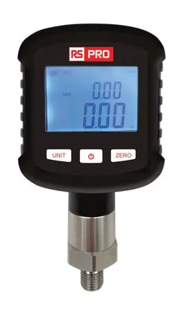 Produktfoto 1 von RS PRO Druckmessgerät Prozessanschluss unten Digital 1bar → -1bar 0.5% ABS Gehäuse G1/4