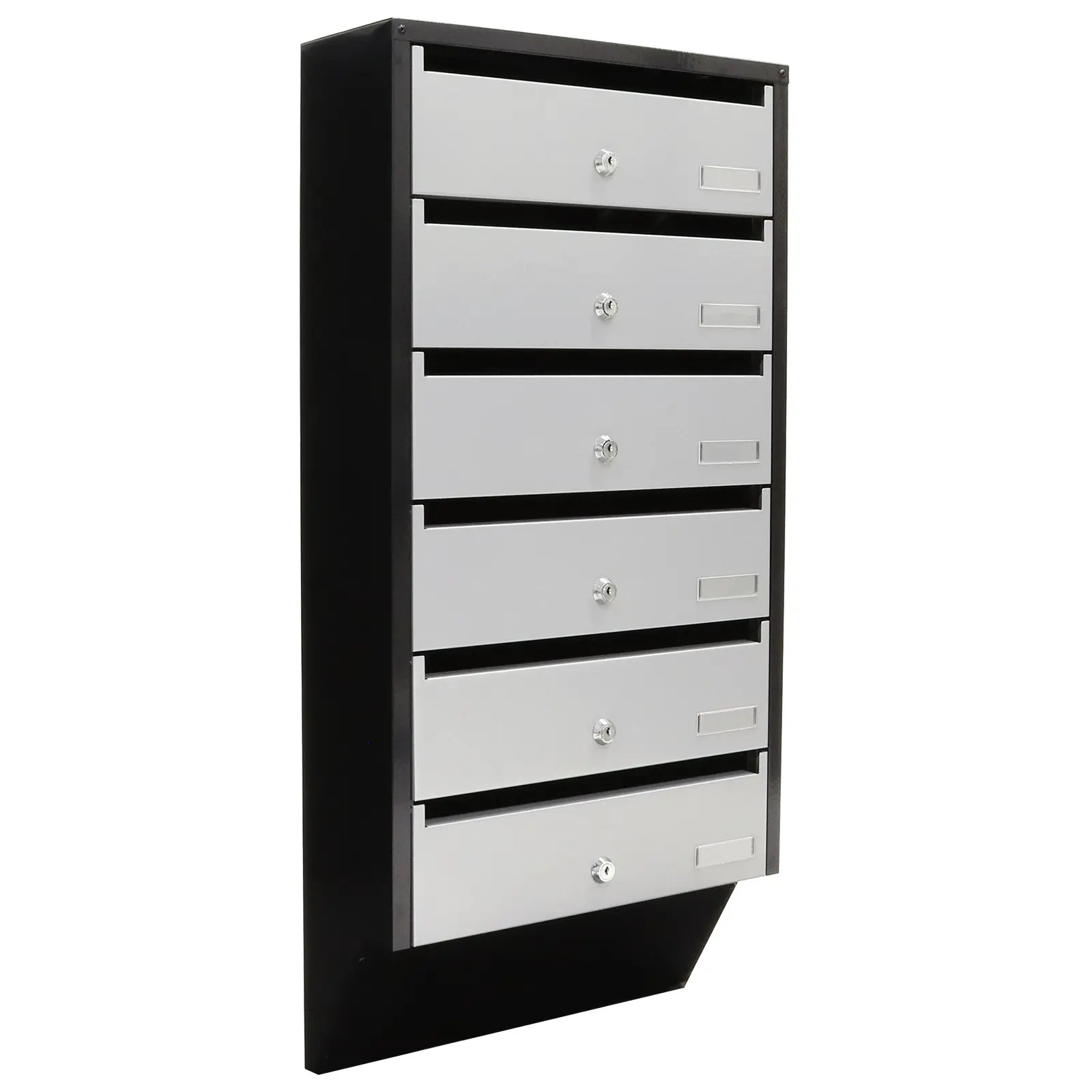Produktfoto 1 von Rottner Comsafe Briefkasten, HxBxT: 824 mm x 385 mm x 140 mm, Silber, Schwarz