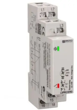 Produktfoto 1 von Broyce Control LXPRC Überwachungsrelais 3-phasig, 1-poliger Umschalter DIN-Hutschiene