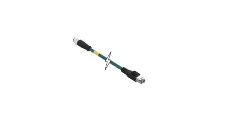 Produktfoto 1 von Molex M12, RJ45 Ethernet-Kabel, 5 mm, Blaugrün Geschirmt, Thermoplastisches Polyurethan