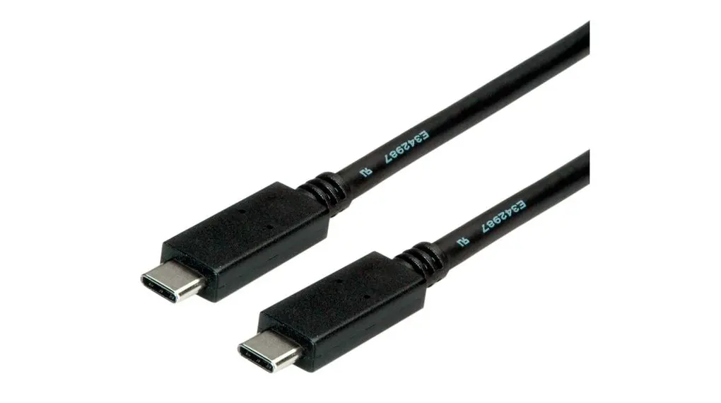 Produktfoto 1 von Roline Stecker ROLINE USB 2.0 Cable USB-Kabel, USB Typ C Stecker / USB Typ C, 2 m USB 3.2 Schwarz