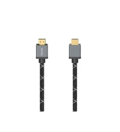Produktfoto 1 von Hama HDMI HDMI-Kabel A HDMI Stecker B HDMI Stecker, 2 m, Schwarz, Grau