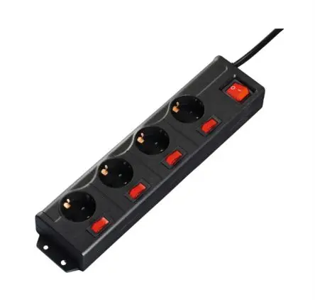 Produktfoto 1 von Hama 00137257 Typ F Steckdosenleiste Überspannungsschutz, 4-fach 16A CEE 7/4, 1.4m Kabel, 250V