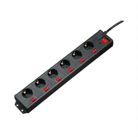 Produktfoto 1 von Hama 00137259 Typ F Steckdosenleiste Überspannungsschutz, 6-fach 16A CEE 7/4 Überspannungsschutz, 1.4m Kabel, 250V