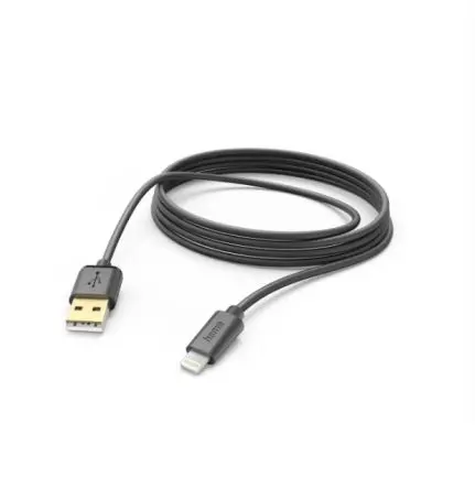 Produktfoto 1 von Hama Stecker USB-Kabel, Lightning-Steckverbinder, USB Typ A Stecker / USB Typ A, 3 m Schwarz