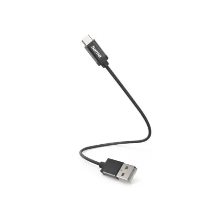 Produktfoto 1 von Hama Stecker USB-Kabel, USB Typ A, USB Typ C Stecker / USB Typ C, 0.2 m Schwarz
