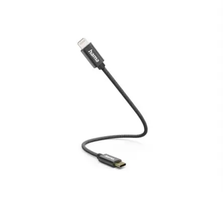 Produktfoto 1 von Hama Stecker USB-Kabel, Lightning-Steckverbinder, USB Typ C Stecker / USB Typ C, 0.2 m Schwarz