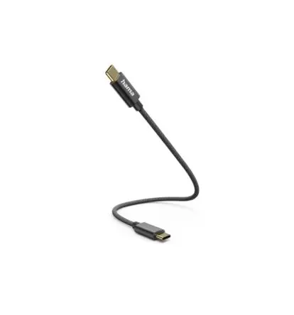 Produktfoto 1 von Hama Stecker USB-Kabel, USB Typ C Stecker / USB Typ C, 0.2 m Schwarz