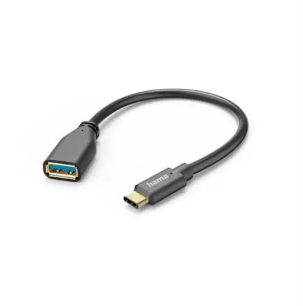 Produktfoto 1 von Hama Buchse USB-Adapter, USB Typ A, USB Typ C Stecker / USB Typ C, 0.15 m Schwarz