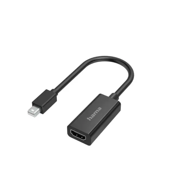 Produktfoto 1 von Hama Adapter 4096 x 2160 pixel, Ausgänge:1, In:DisplayPort, Out:HDMI, 9 cm Kabel