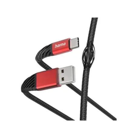 Produktfoto 1 von Hama Stecker USB-Kabel, USB Typ A, USB Typ C Stecker / USB Typ A, 1.5 m Schwarz, Rot