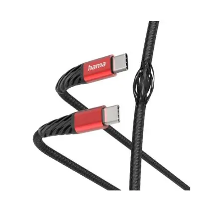 Produktfoto 1 von Hama Stecker USB-Kabel, USB Typ C Stecker / USB Typ C, 1.5 m Schwarz, Rot