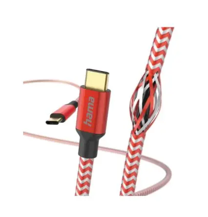 Produktfoto 1 von Hama Stecker USB-Kabel, USB Typ C Stecker / USB Typ C, 1.5 m Rot