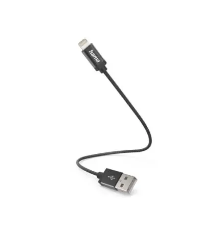 Produktfoto 1 von Hama Stecker USB-Kabel, Lightning-Steckverbinder, USB Typ A Stecker / USB Typ A, 0.2 m Schwarz