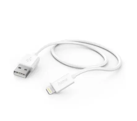 Produktfoto 1 von Hama Stecker USB-Kabel, Lightning-Steckverbinder, USB Typ A Stecker / USB Typ A, 1 m Weiß