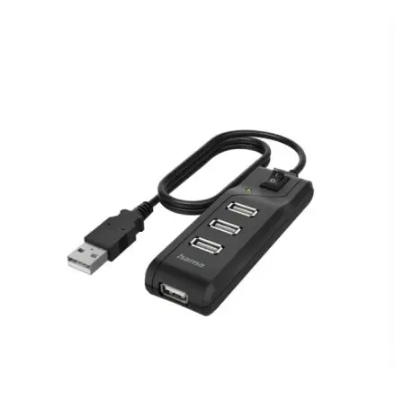Produktfoto 1 von Hama, USB 2.0 USB-C-Hub, 4 USB Ports, USB, USB T: 3.4 cm H: 1.9 cm B: 11.5cm
