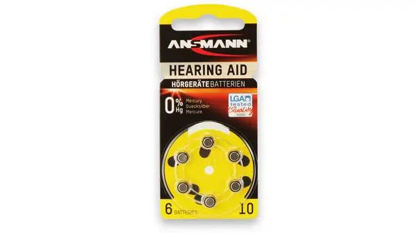 Produktfoto 1 von Ansmann A10, Zink-Luft Knopfzellen Ø 5.8mm, 1.45V / 100mAh