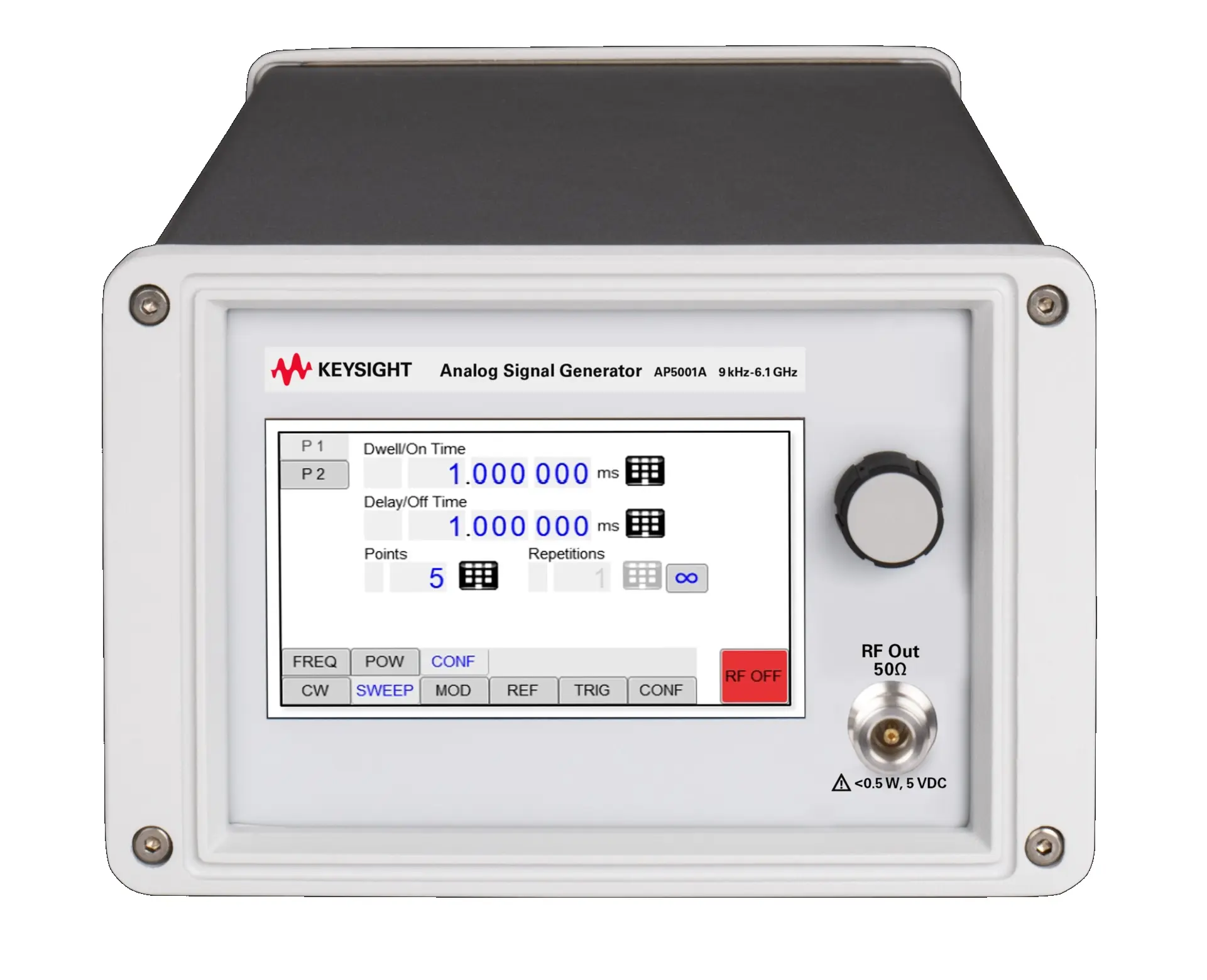 Produktfoto 1 von Keysight Technologies AP5001A HF-Signalgenerator 9 kHz → 6.1 GHz, Auflösung 0.001 Hz, USB 2.0, Ethernet