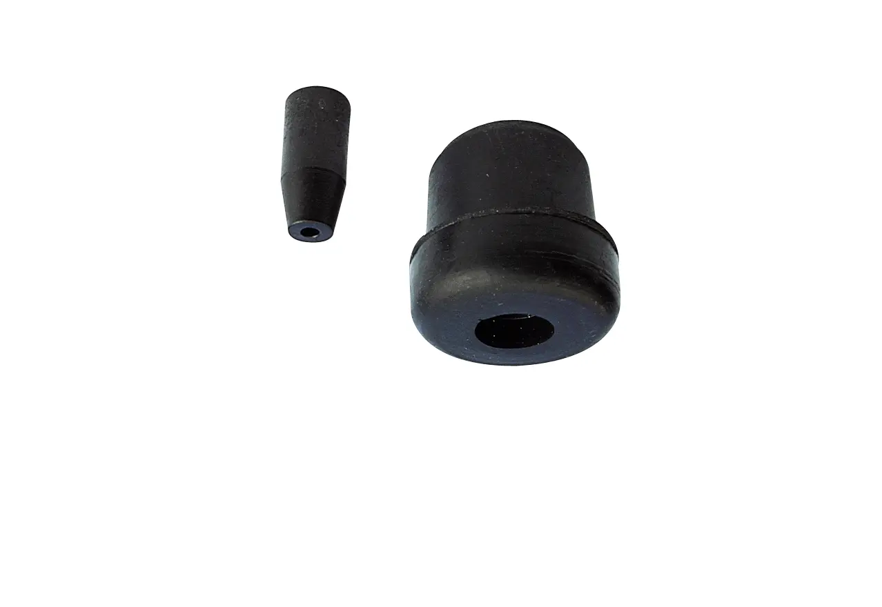 Guitel Hervieu Gummi Endkappe rund Schwarz, Round Tube, 25 x 35 x 29 mm