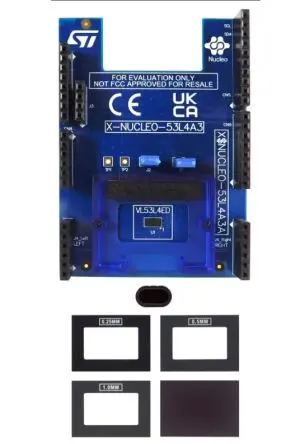 Produktfoto 1 von STMicroelectronics VL53L4ED Erweiterungsplatine für hochgenauen Flugzeit-Näherungssensor, Erweiterungs-Leiterplatte