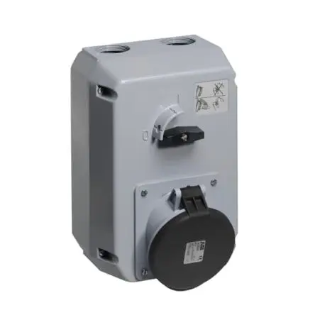 Produktfoto 1 von Amphenol Industrial CEE Steckvorrichtung Überspannungsschutz, Buchse Schwarz Abgewinkelt 3+E 7h 63A, 500V, IP44