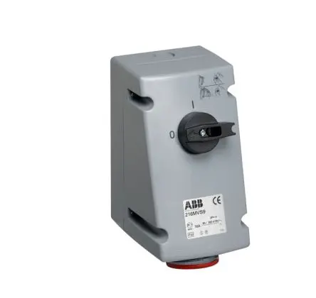 Produktfoto 1 von Amphenol Industrial CEE Steckvorrichtung Überspannungsschutz, Buchse Rot Vertikal 3+E 3h 32A, 440V, IP67